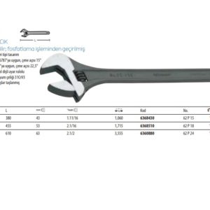 62 P Kurbağacık Ayarlanabilir; Fosfatlama işleminden Geçirilmiş