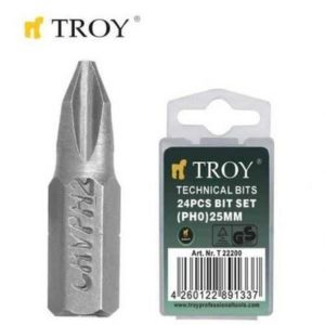 TROY 22200 Bits Uç Seti (PH0x25mm, 24 Adet)
