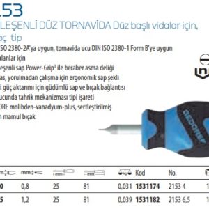 2153 3Bileşenli Düz Tornavida Düz Başlı Vidalar için Topaç Tip (2)