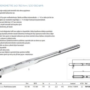 8563 D Tork Anahtarı Dremometre 140-760 Nm - 100-560 lbf·ft (2)