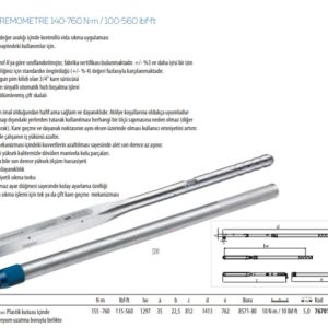 8563 DR Tork Anahtarı Demometre 140-760 Nm - 100-560 Ibf (2)