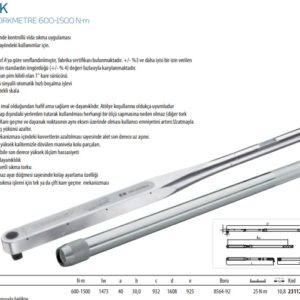 8581-01 EK Tork Anahtarı TorkMetre 600-1500 Nm (2)