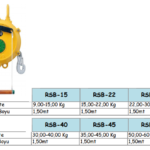 RSB SERİSİ YAYLI KİLİTLİ BALANSERLER