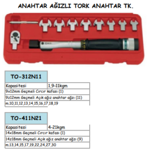 TO-312N11 TO-411N21 ANAHTAR AĞIZLI TORK ANAHTAR TK (1)