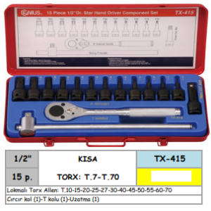 TX-415 HAVALI LOKMALI TORX ALLEN TAKIMI (1)