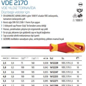 VDE 2170 Yıldız Tornavida (1)