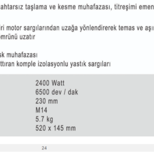 Dewalt DWE4559-QS Büyük Taşlama 2400W 230mm 6500 DevDak